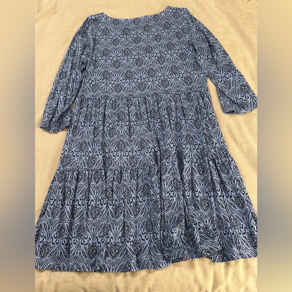 Lilly Pulitzer Blue Patterned Dress, XL - Picture 3 of 5